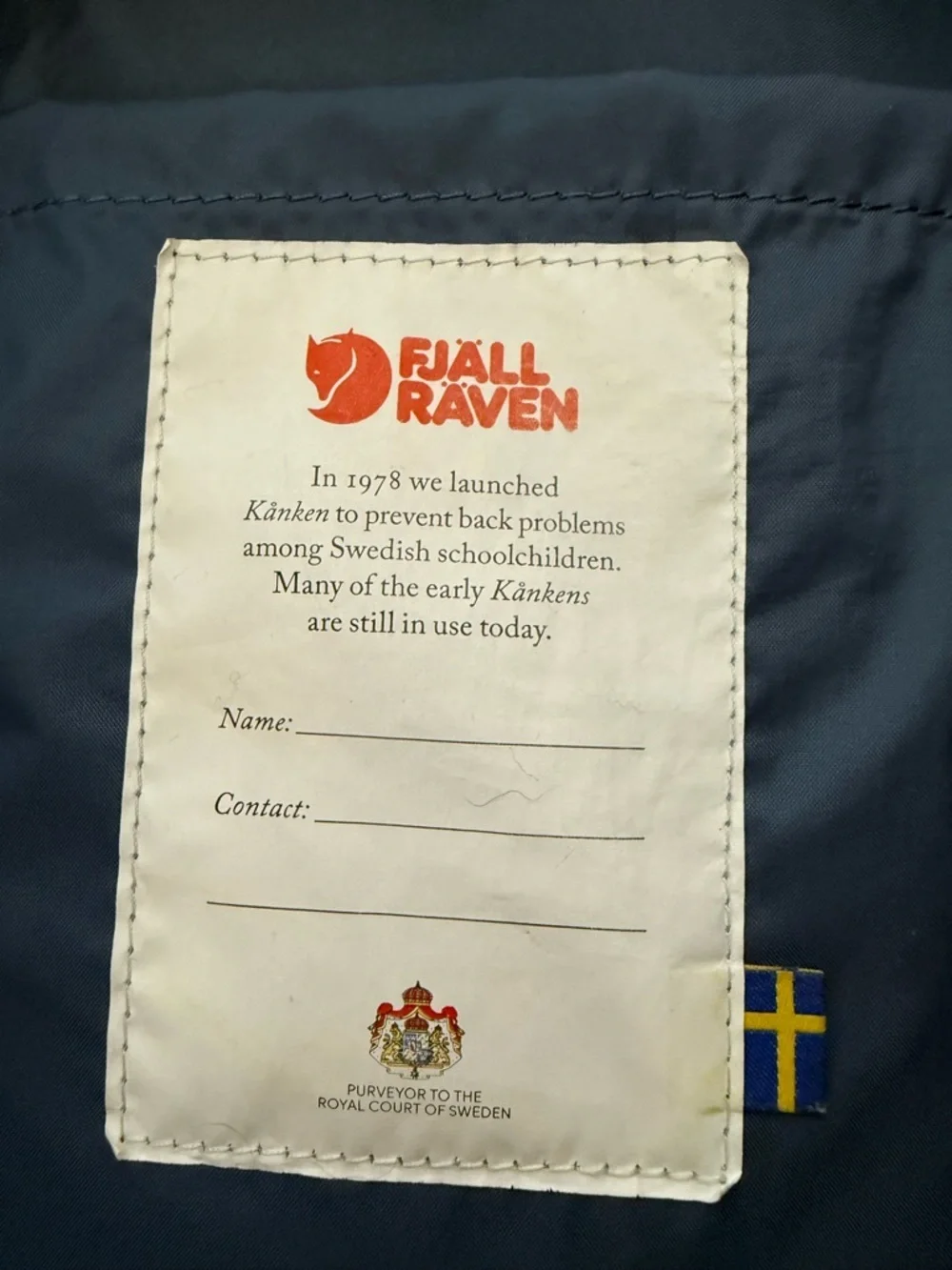Fjallraven Kånken Laptop 17 Backpack - Blue with Red Logo FLAW